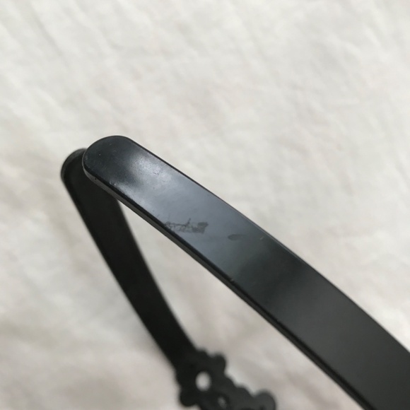 Girl's Flower Headband Black White Polka Dot - Picture 5 of 6